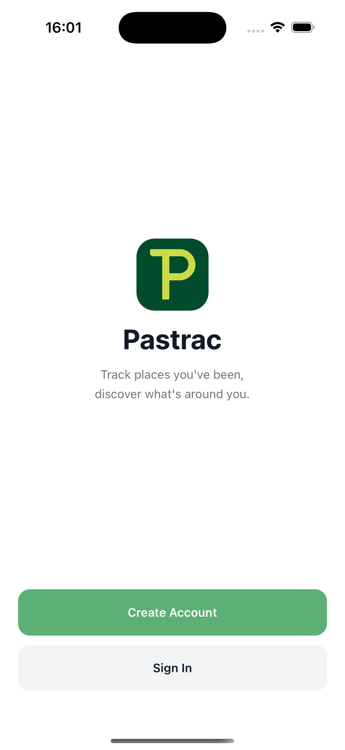 Pastrac app launch screen